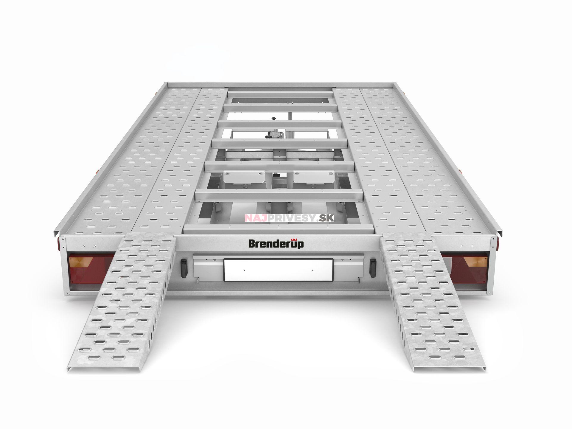 Prepravník automobilov Brenderup AT2000HBTB, 2000 kg - kolesá 10" pod ložnou plochou