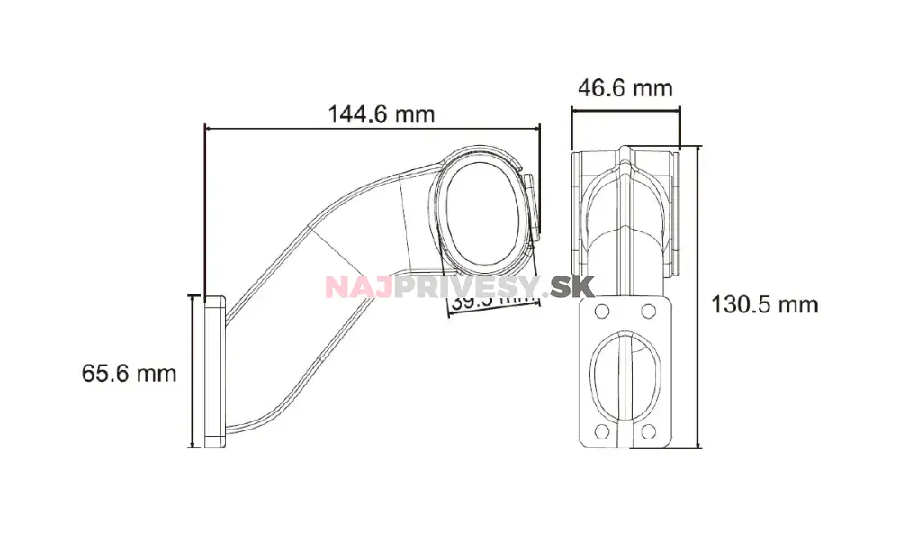 Svietidlo doplnkové obrysové LED Lucidity 26550 144,6, 12-24V, Pravá, QS150