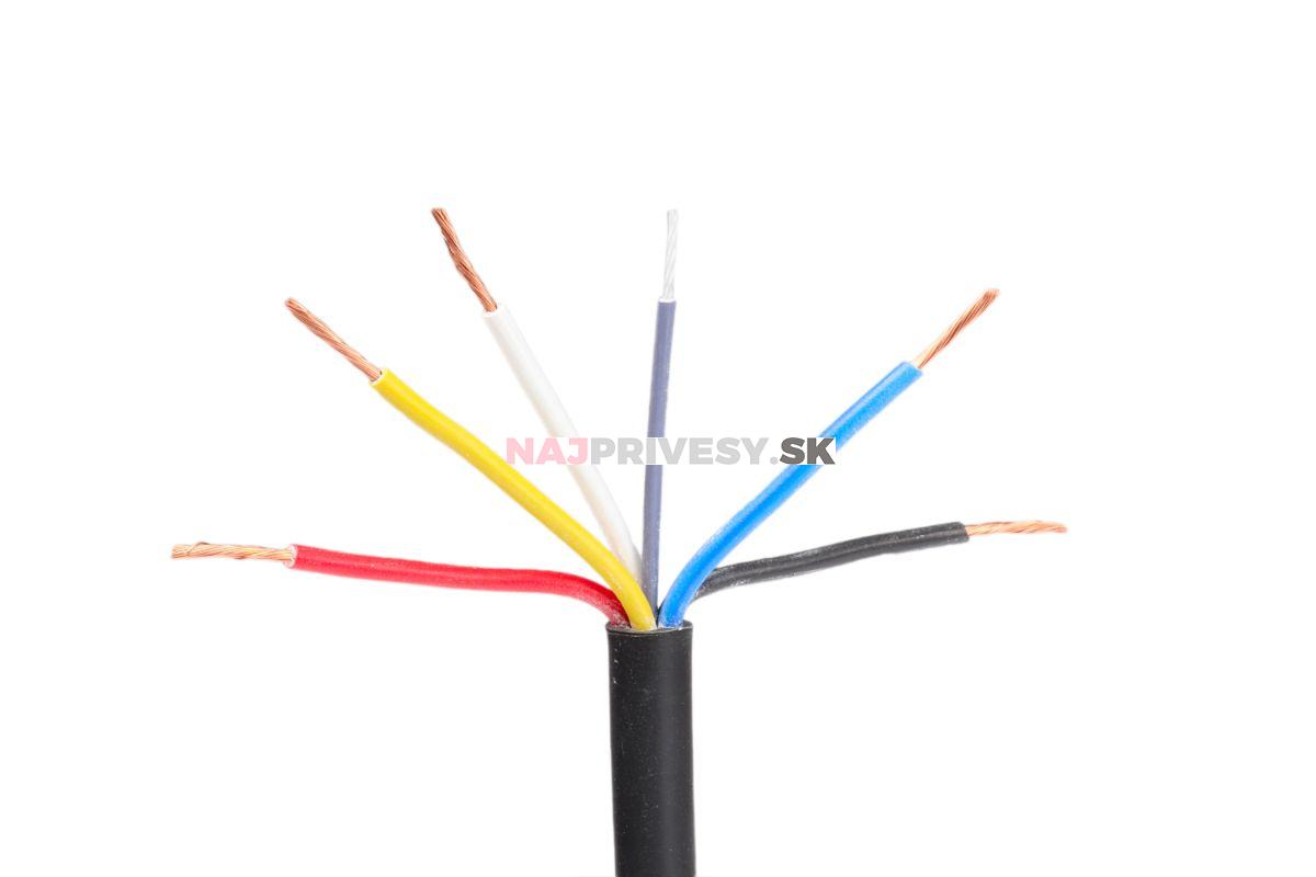 Kábel 5x0,75 mm2, čierna/biela/červená/žltá/modrá, balenie 50 m