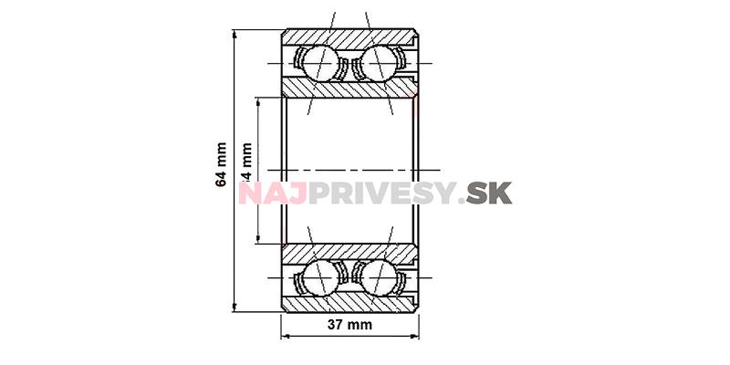 Ložisko do bubna AL-KO 2051 Compact v sete, vodotesné, originál