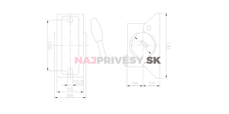 Držiak oporného kolieska 48 mm AL-KO, plech