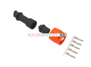 Zástrčka - bajonet 5-pólový oranžový, 1 vývod (Jokon kompatibilný)