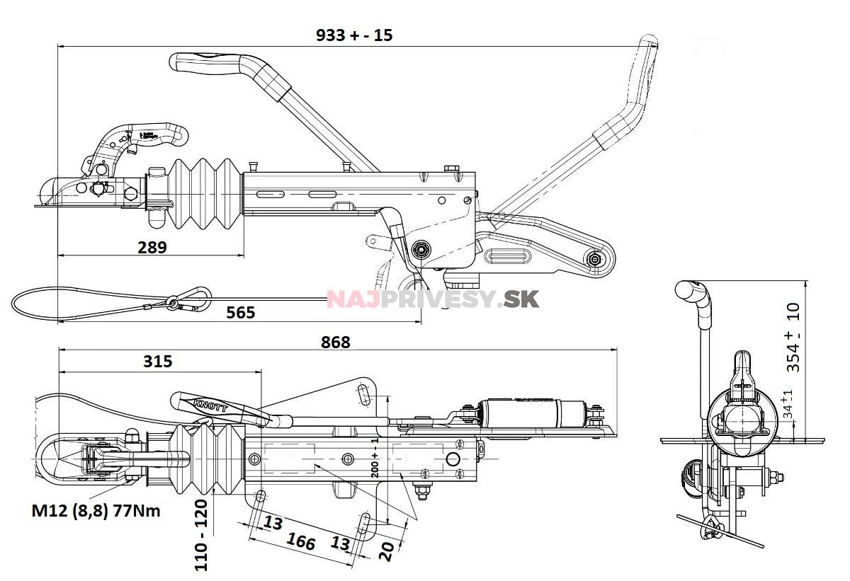 Nájazdová brzda KNOTT KF 13 C (GF)
