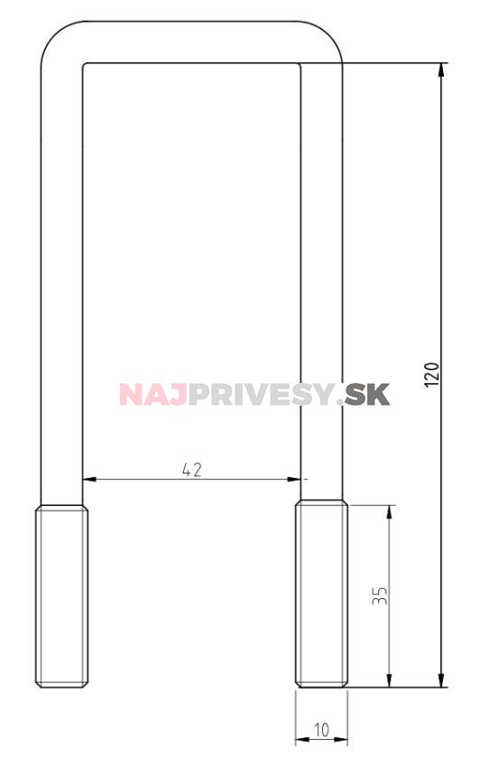 Strmeň M10 120x42 mm