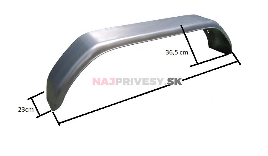 Blatník tandemový plechový lomený š230/v380/d1510 mm