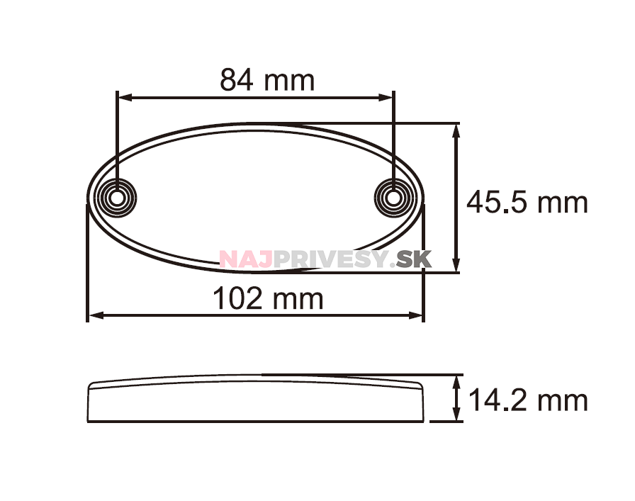 Svietidlo bočné obrysové LED Lucidity 26258, 12-24V, s odrazkou, QS150