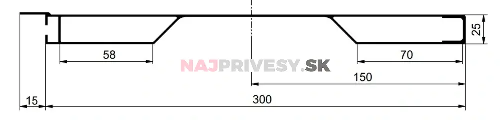 Bočnica hliníková elox 300 mm