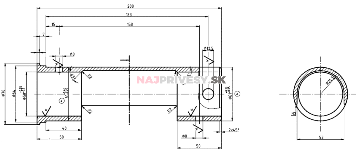 Puzdro / kartuša naj. brzdy BPW ZAV 1,15-1(47.21.470.005)
