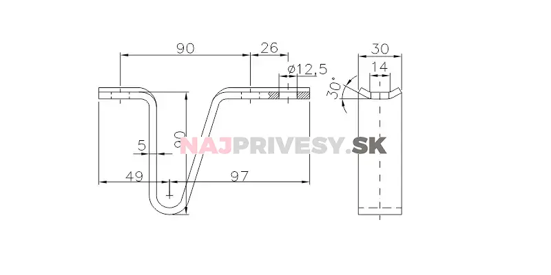 Opora FLA k nebrzdenému prívesu