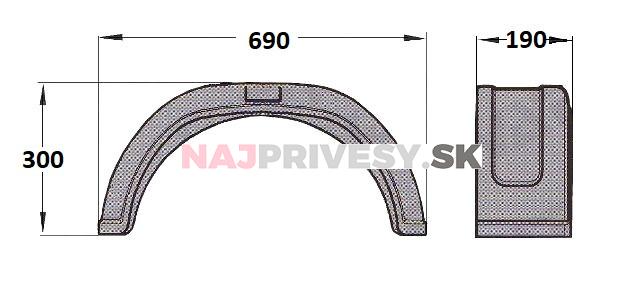 Blatník plast 13''/190 mm AL-KO čierný