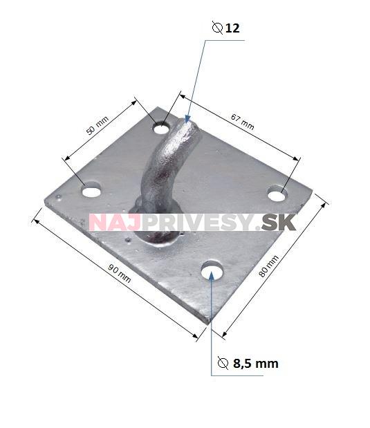 Záver bočníc - protikus uzáveru EXZV 10-1 (háčik varený na pásoviny)