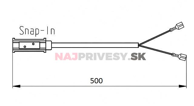 Kábel prepojovací 0,5m, zakončenie QS150