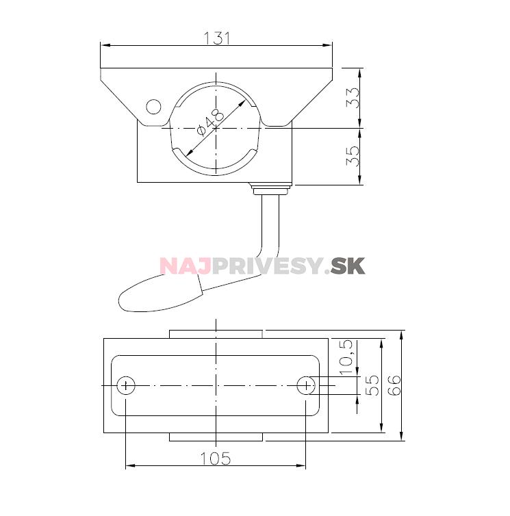 Držiak oporného kolieska 48 mm KLE 48, plech