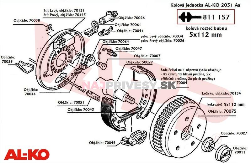 Bubon brzdový AL-KO COMPACT 2051 ausf.A (112x5, čap 34 mm) 650/750kg