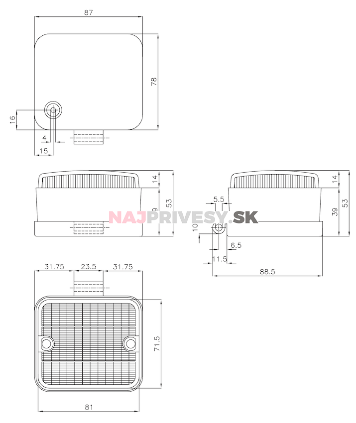 Svietidlo hmlové zadné AJ.BA FR20