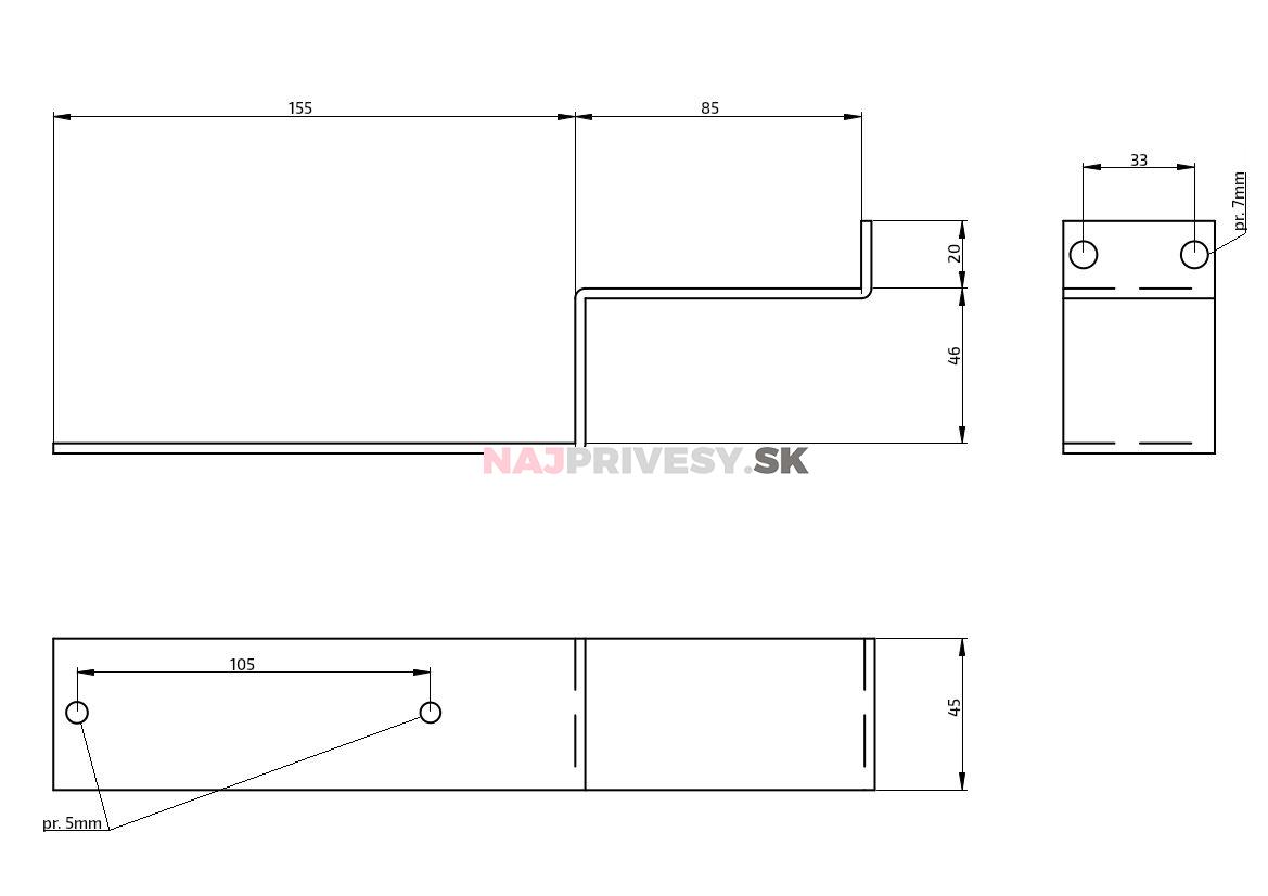Držiak blatníka DOMAR 13 "pre príves PA/PV