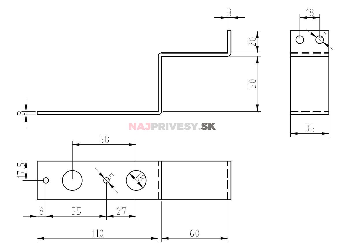 Držiak blatníka AL-KO, DOMAR pre príves PV 0.7