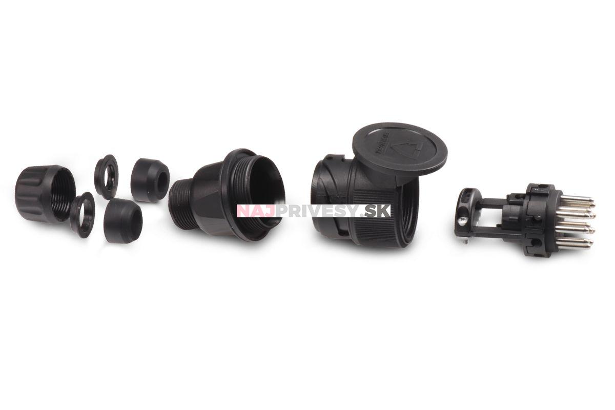 Zástrčka - vidlica 13 pól 12V plastová JAEGER