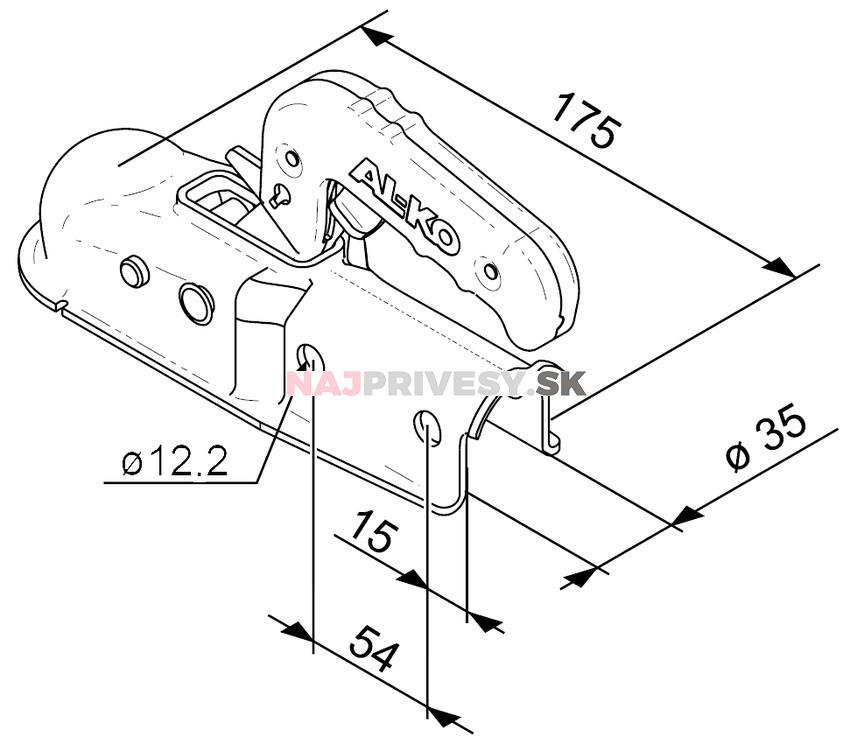 Ťažná spojka AL-KO AK 7 - 35 Ausf. A pr. 35, 750 kg