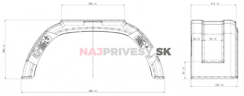 Blatník plast 10''/220 mm AL-KO čierny - VÝPREDAJ