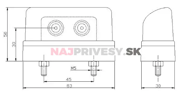 Osvetlenie ŠPZ (registračnej značky) LED Fristom FT-016 (12-36V), QS150