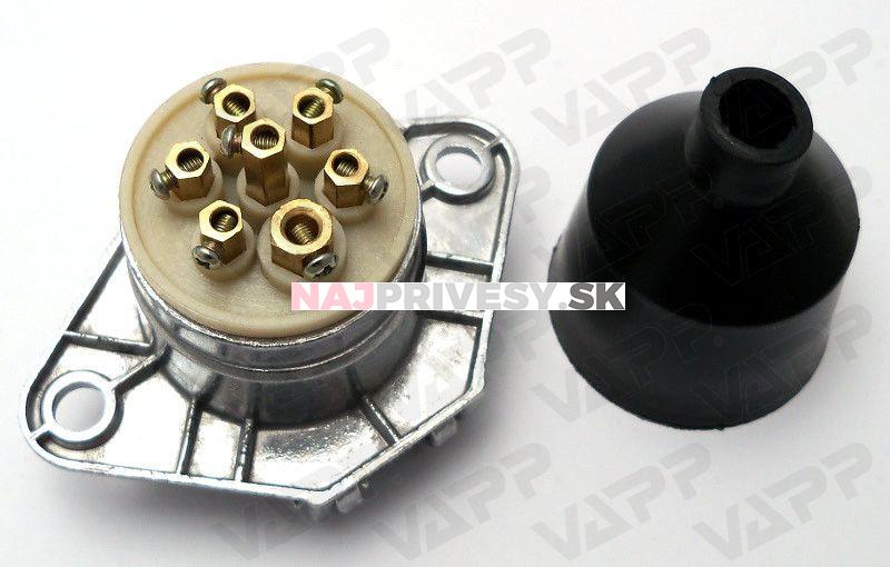 Zásuvka 7 pól 24V typ S - doplnková (kolíky + dutinka), alu, B.O.