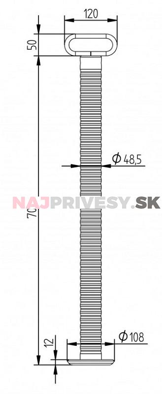 Oporná noha KNOTT TL48 H (6D6585.001) L-705mm
