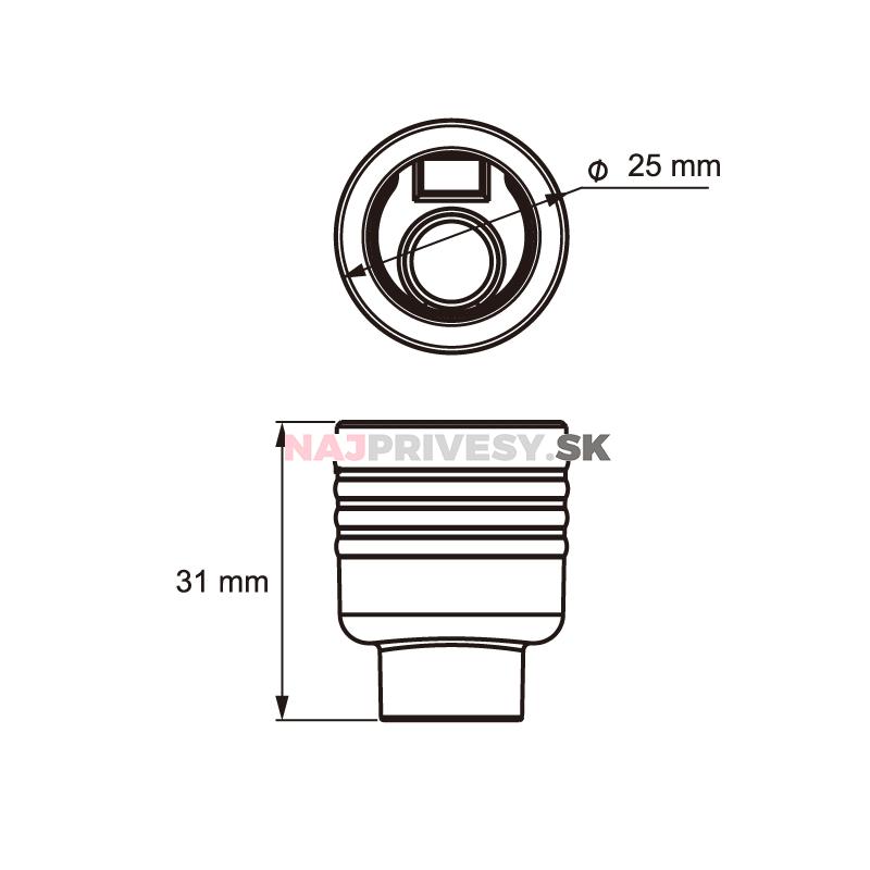 Zástrčka - bajonet Lucidity 7-pólový čierný, 2 vývody