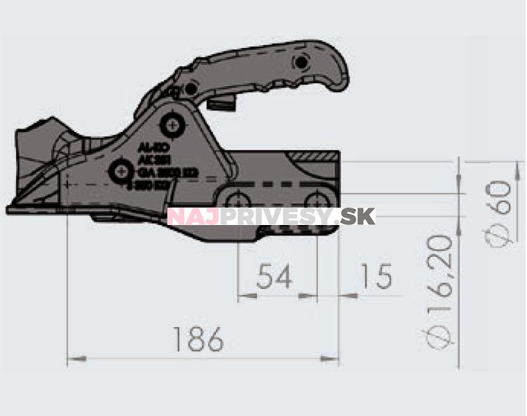 Ťažná spojka AL-KO AK 351 + skrutky + Soft Dock, 3500 kg