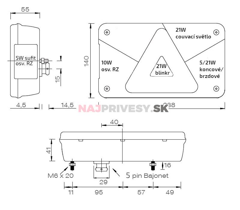 Svietidlo Aspöck Multipoint V združené, P-BL/BR/KO/CO/RZ, baj5
