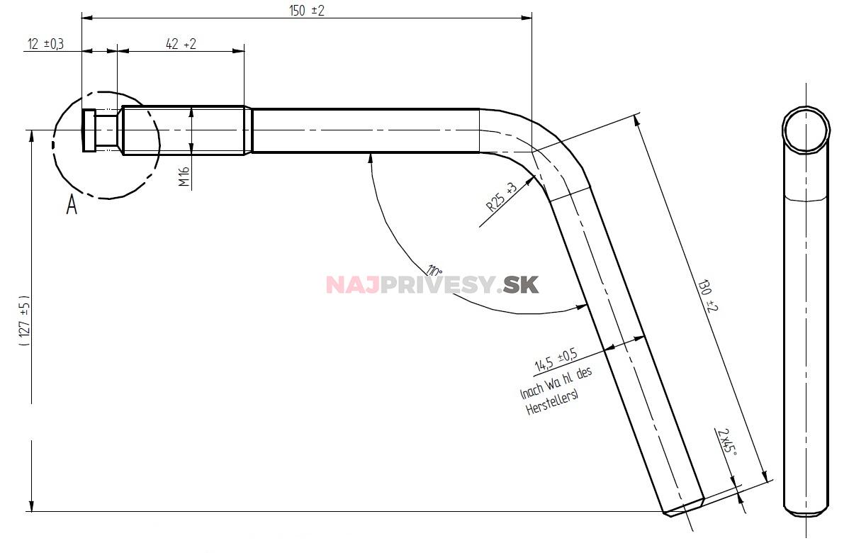 Kľučka k držiaku oporného kolieska K.U.K.