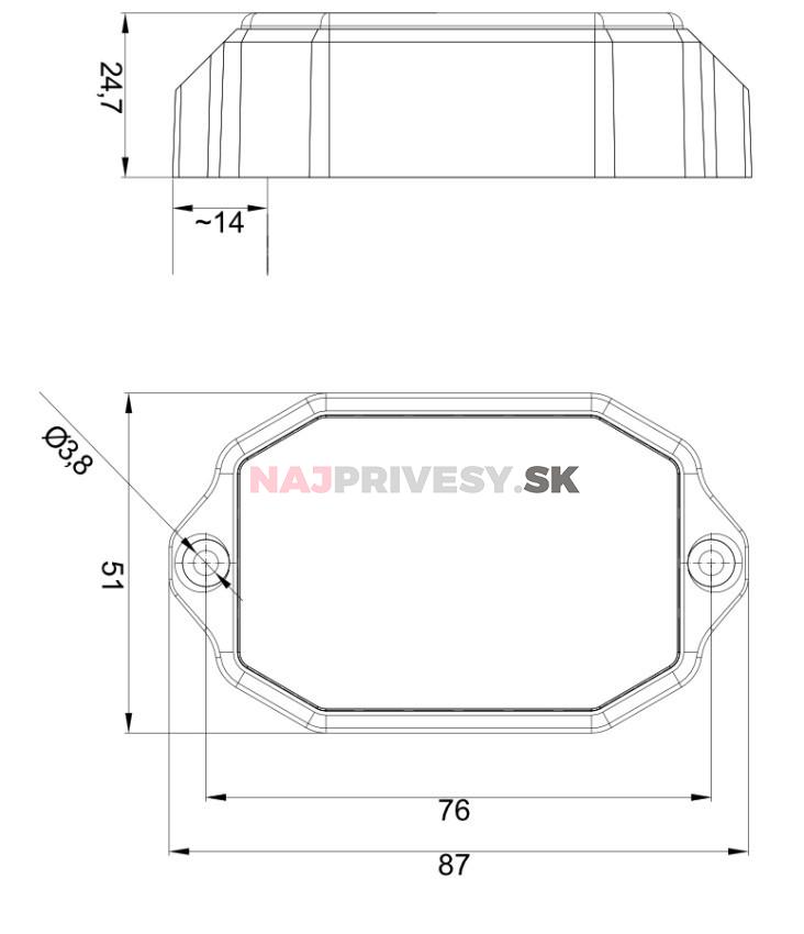 Svietidlo predné obrysové LED Fristom FT-069, 12-24V