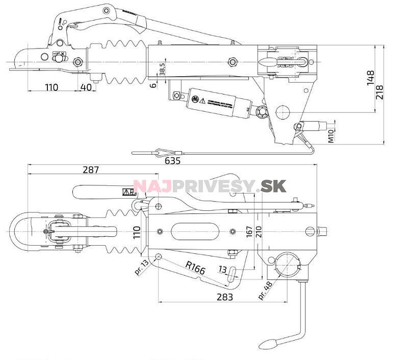 Nájazdová brzda BPW ZAF 2,0-3 (110 mm)