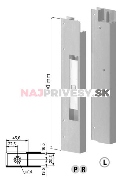 Uzávěr bočnic bez Euroclipu vľavo 300 mm