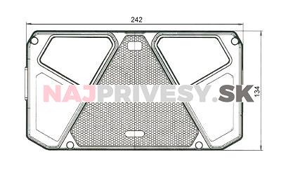 Sklo svietidla WAS W125DP s výrezom na osv. RZ