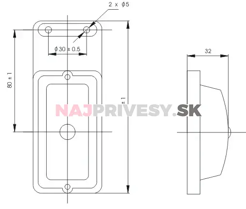 Svietidlo bočné obrysové GMAK G05/1 (MU-15, závesné)