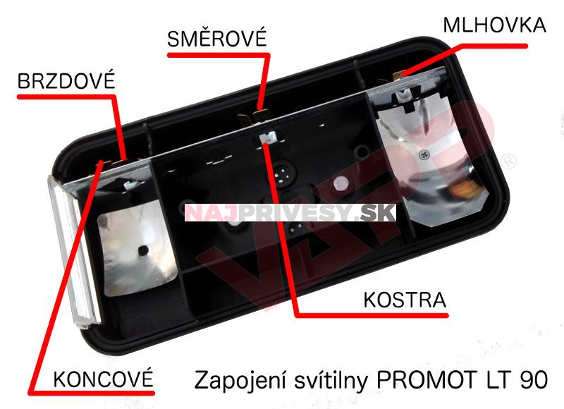 Svietidlo PROMOT LT90 združené, L/P-BL/BR/KO/ML/RZ