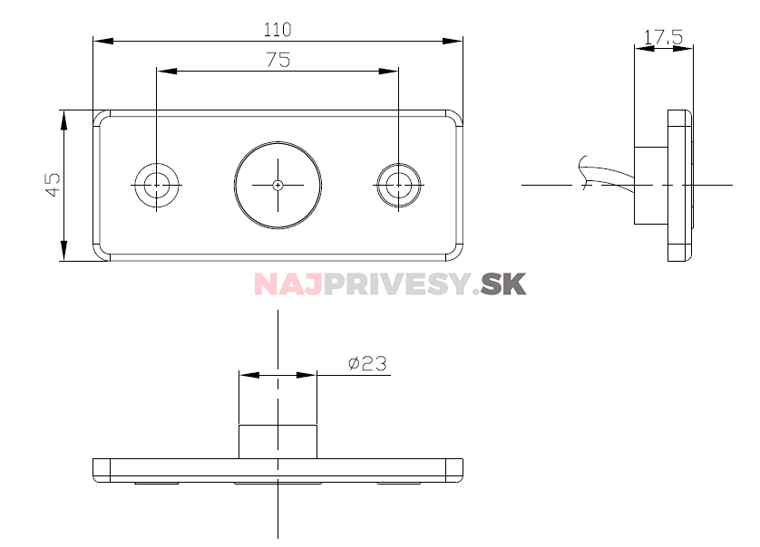 Svietidlo bočné obrysové LED Fristom MD-013, 12-36V, s odrazkou