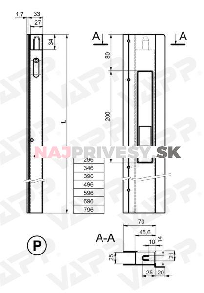 Uzáver bočníc s lemom SAFEGRIP 350mm pravý