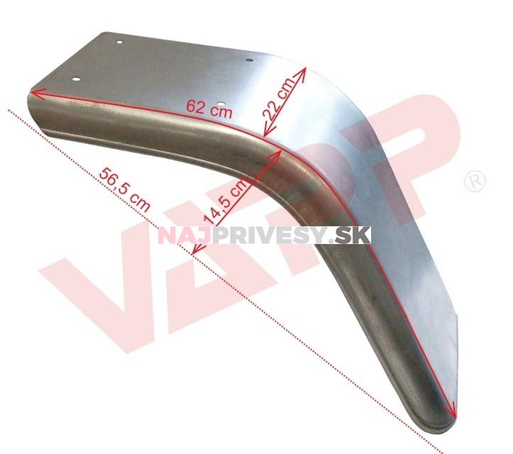 Blatník polovičný plechový š. 220 mm ľavý, pozink - VÝPREDAJ