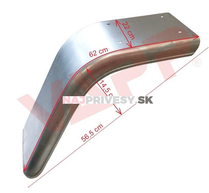 Blatník polovičný plechový š. 220 mm pravý, pozink - VÝPREDAJ