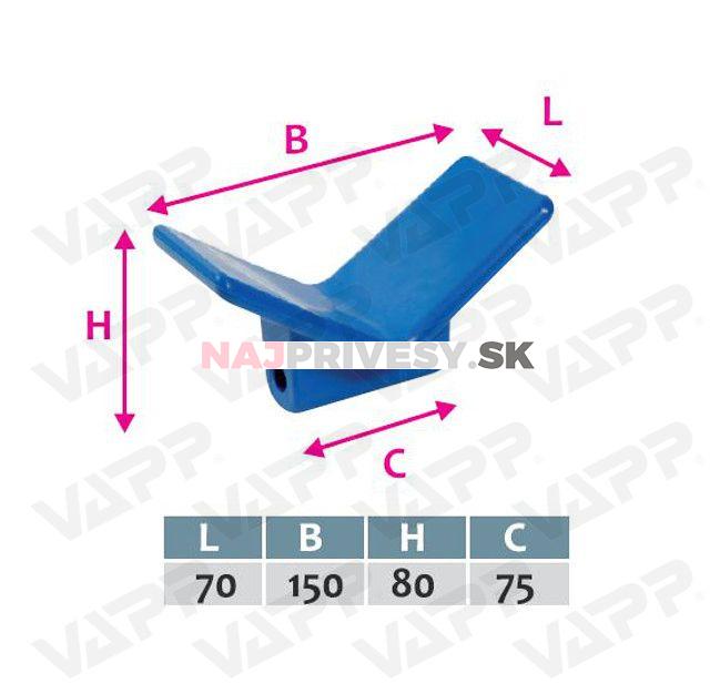 Predný doraz DOMAR profi (150x80x70) polyuretán modrý