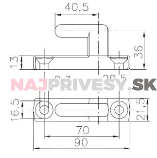Čap pántu bočníc TIR BSCHG 40, liatina