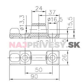 Puzdro pántu bočníc TIR BSCHG 40