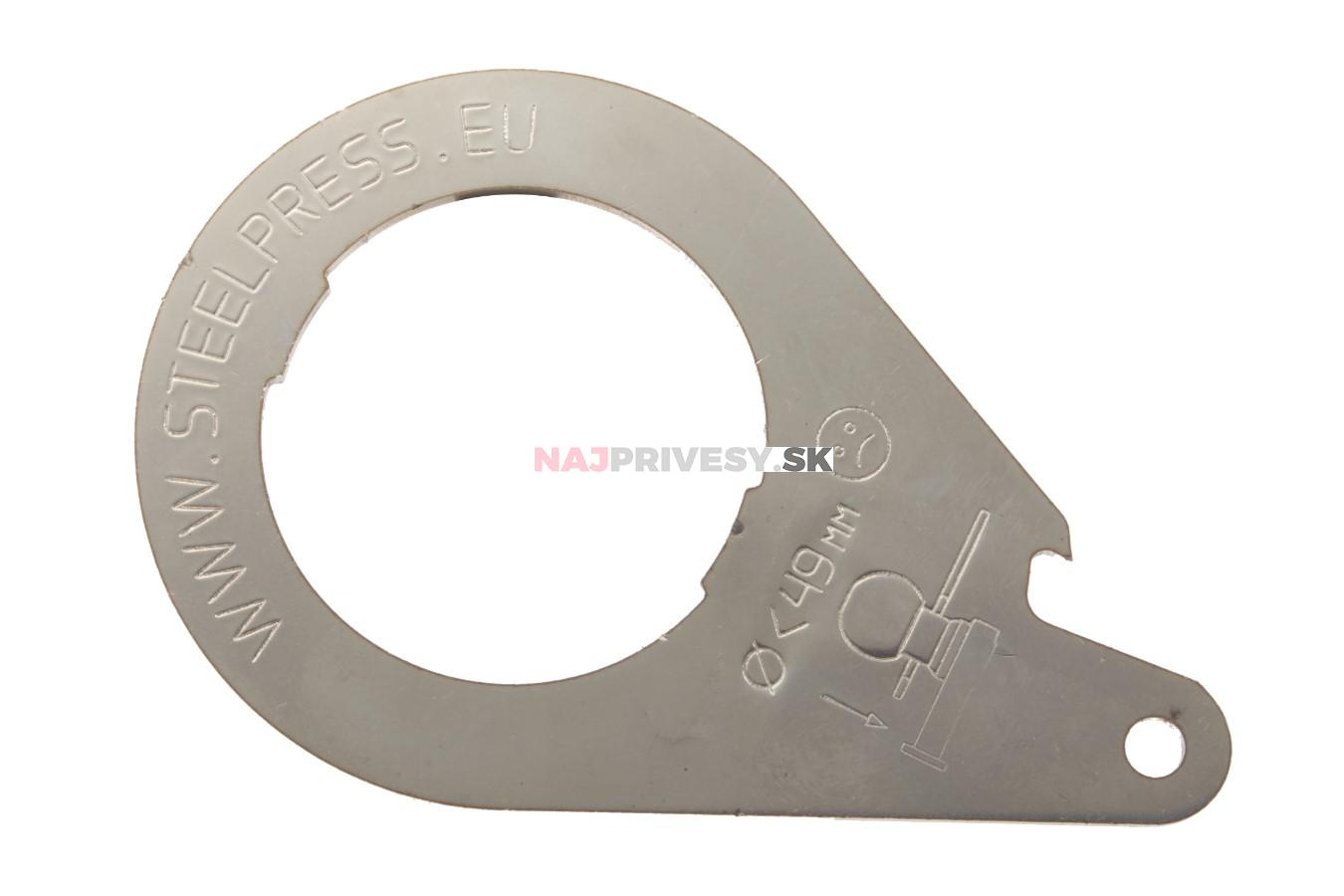 Mierka opotrebenia ťažnej gule 50 mm