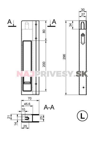 Uzáver bočníc SAFEGRIP 300mm ľavý pre prívesy ETV
