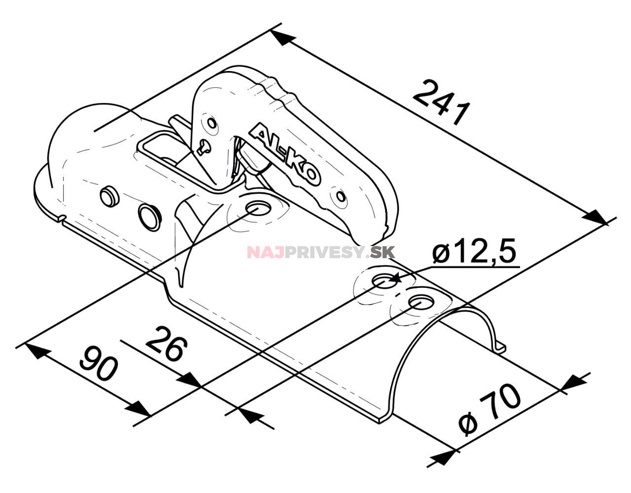 Ťažná spojka AL-KO AK 7 PLUS - 70 Ausf. C pr. 70, 750 kg