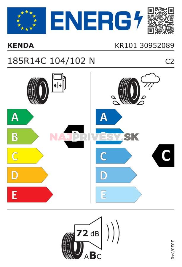 Pneu 185 R14 C 104/102N (900 kg) Kenda Mastertrail 3G M+S