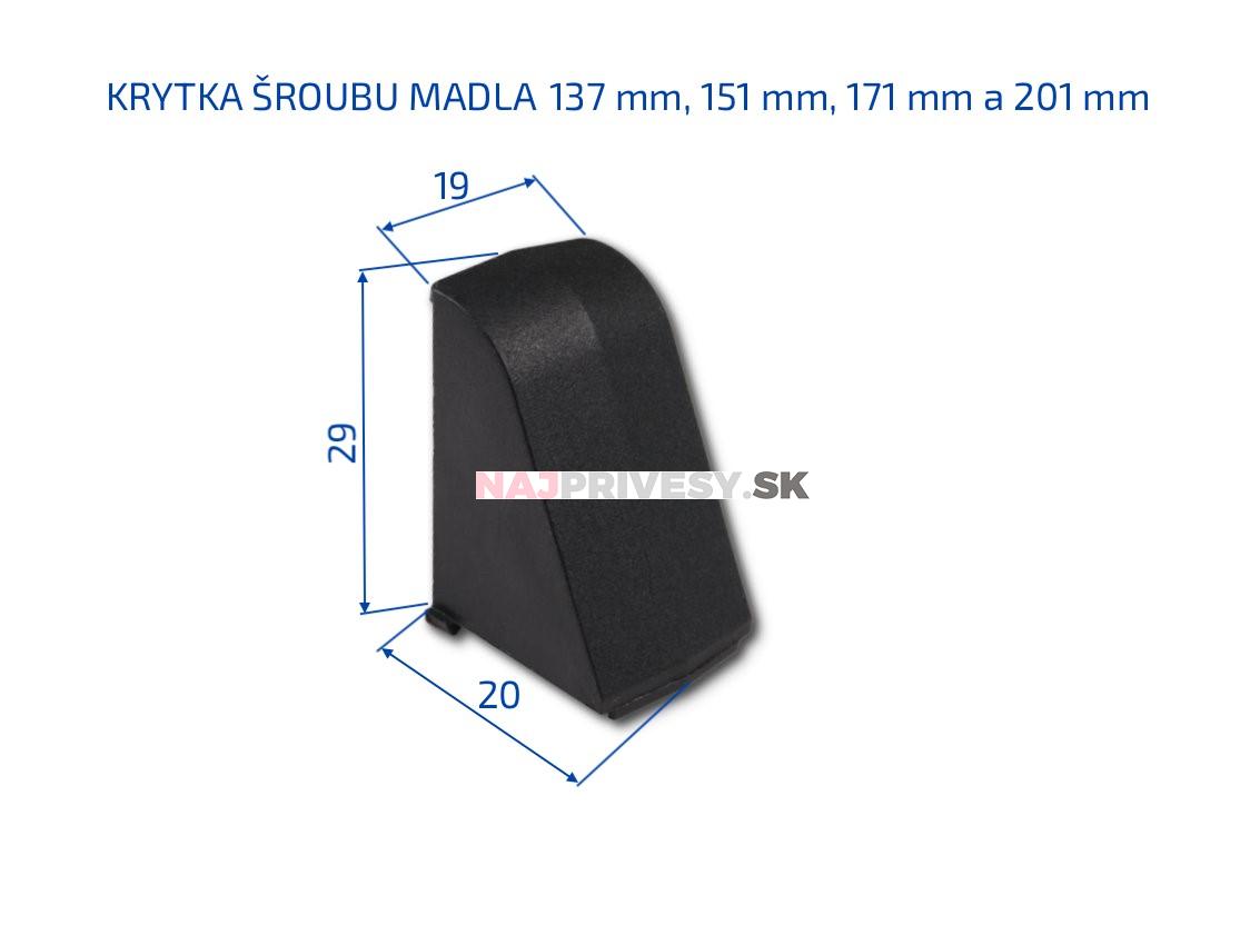 Krytka skrutky plastového madla 137 mm čierna