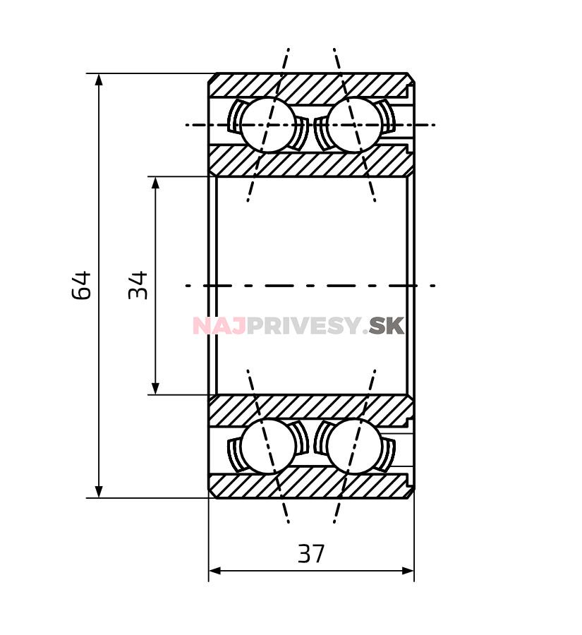 Ložisko do bubna 200x50 (64x34/h37) SKF